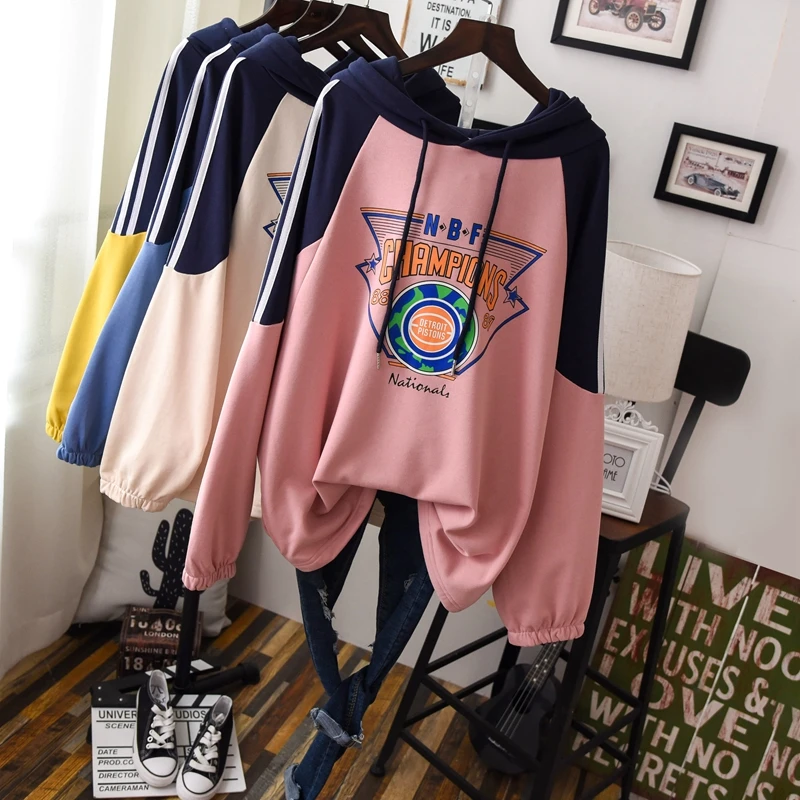 New Oversized Cotton Hoodies Women 2019 Autumn Lazy Loose Streetwear Sweatshirts Hooded Patchwork Letter Casual Coat Outerwears
New Oversized Cotton Hoodies Women 2019 Autumn Lazy Loose Streetwear Sweatshirts Hooded Patchwork Letter Casual Coat Outerwears
