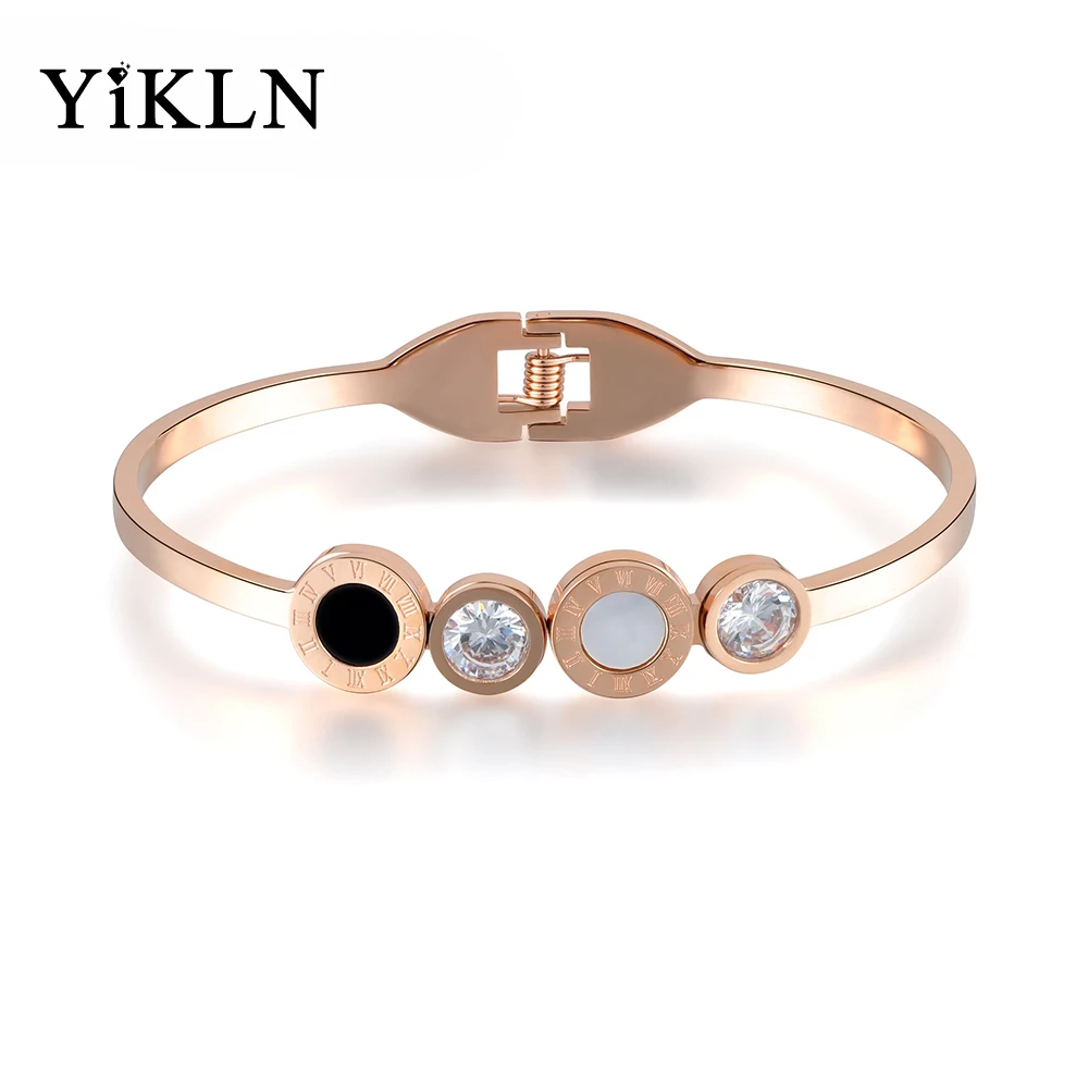 YiKLN Classic Roman Number CZ Crystal Wedding Bangles For Women Stainless Steel White/Black Shell Love Charm Bracelets YB17022
YiKLN Classic Roman Number CZ Crystal Wedding Bangles For Women Stainless Steel White/Black Shell Love Charm Bracelets YB17022