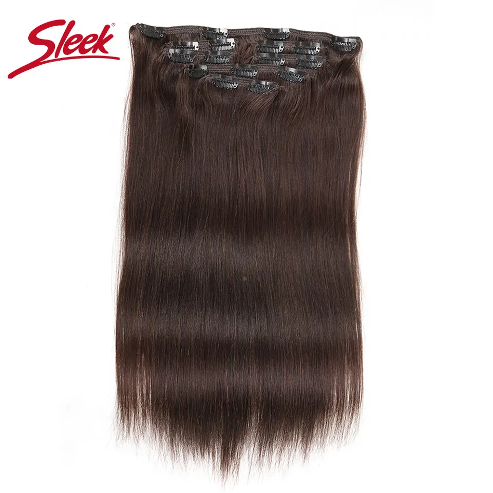 Sleek Colorful Hair 7Pcs Clip in Human Hair Extensions 2# Brazilian Striaght Human Hair Full Head Sets Remy Hair Extension Clip
Sleek Colorful Hair 7Pcs Clip in Human Hair Extensions 2# Brazilian Striaght Human Hair Full Head Sets Remy Hair Extension Clip