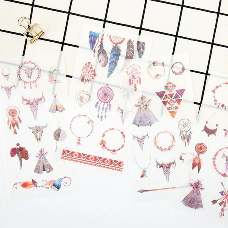 6pc/ Package Indian Style Series Transparent Waterproof Stickers Student Stationery Diary Stickers Scrapbook Decorative Stickers
6pc/ Package Indian Style Series Transparent Waterproof Stickers Student Stationery Diary Stickers Scrapbook Decorative Stickers