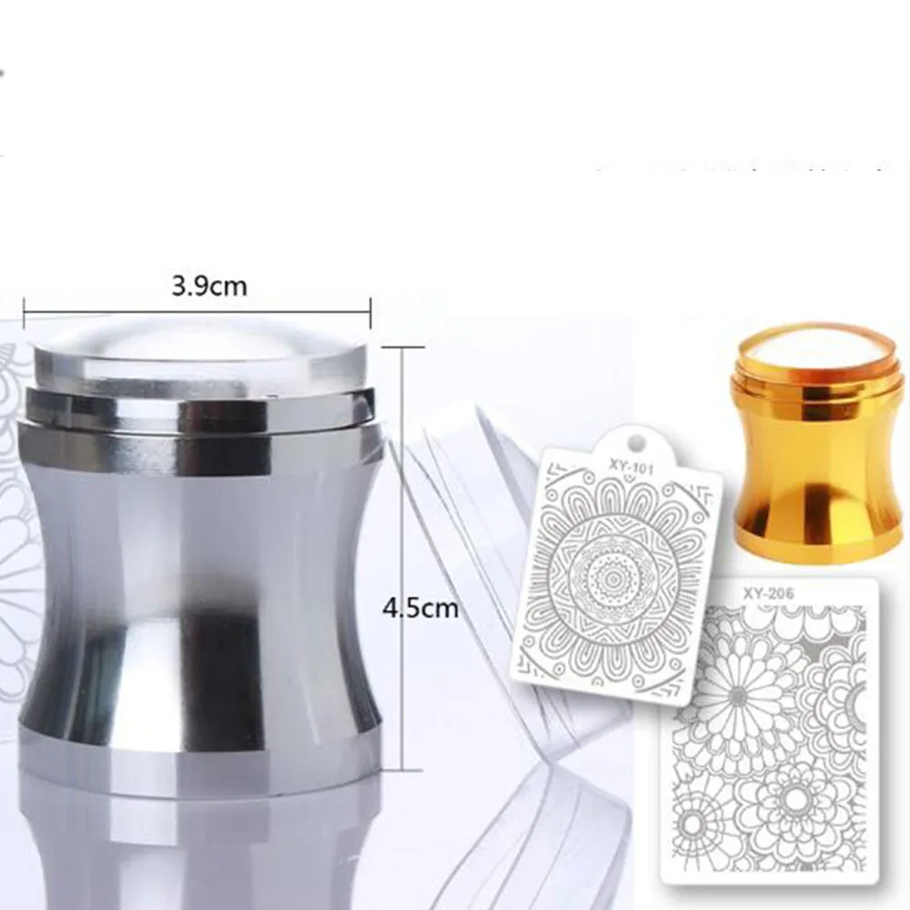 Gold Silver Metal Handle Nail Stamper Clear Silicone Jelly Head with Cap+2pcs Scraper Kits Manicure Stamping Nail Tools BE376
Gold Silver Metal Handle Nail Stamper Clear Silicone Jelly Head with Cap+2pcs Scraper Kits Manicure Stamping Nail Tools BE376