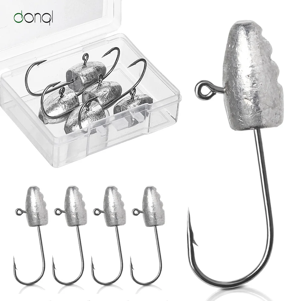 DONQL 5pcs/box Exposed Lead Jig Head Sharp Barbed Hook for Soft Bait Lure Lead Head Hook for Carp Fishing Tackle Accessories
DONQL 5pcs/box Exposed Lead Jig Head Sharp Barbed Hook for Soft Bait Lure Lead Head Hook for Carp Fishing Tackle Accessories