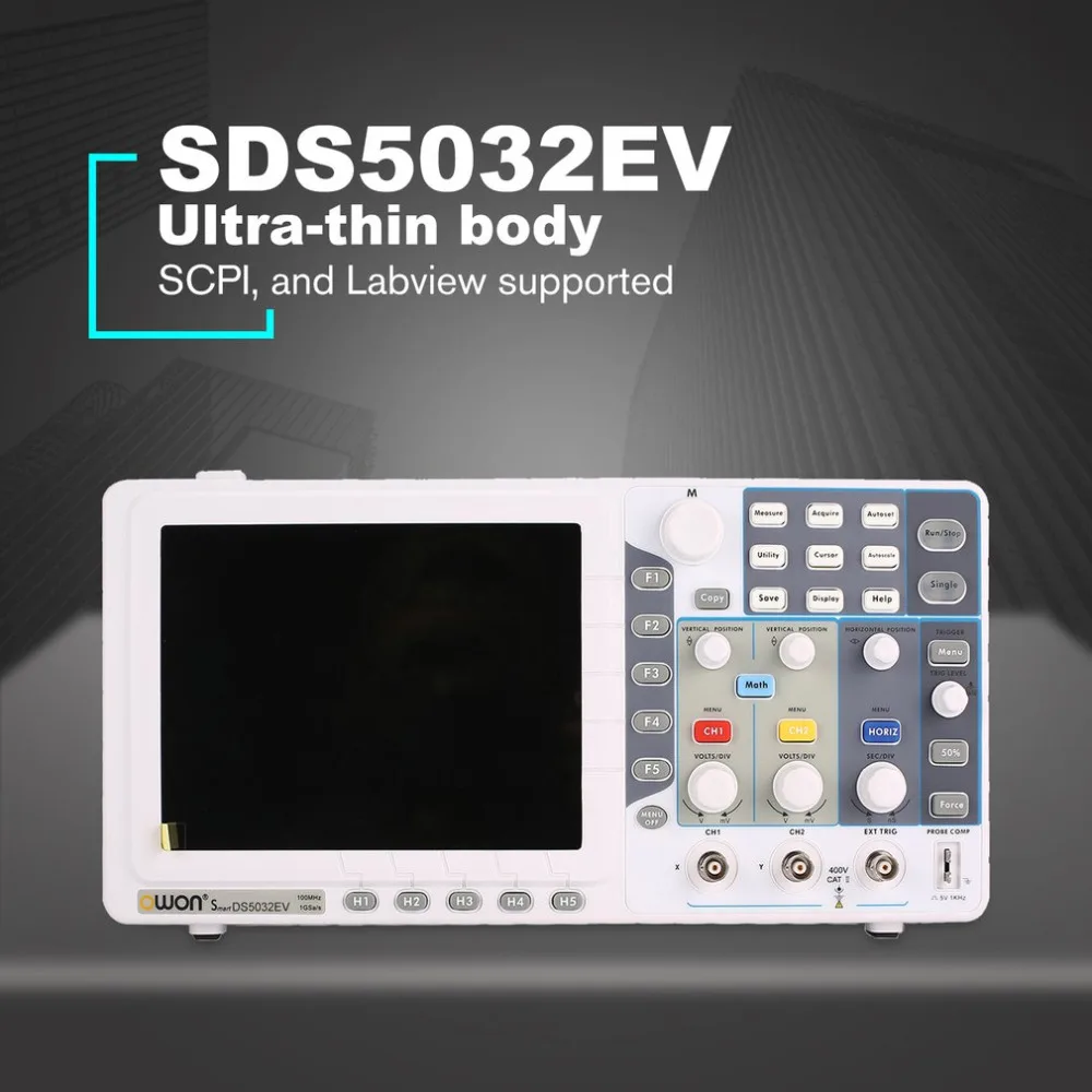 

Owon SDS5032EV Digital Storage Oscilloscope 30MHz 2+1 Channels Record USB Waveform Generator Logic Analyzer Spectrum