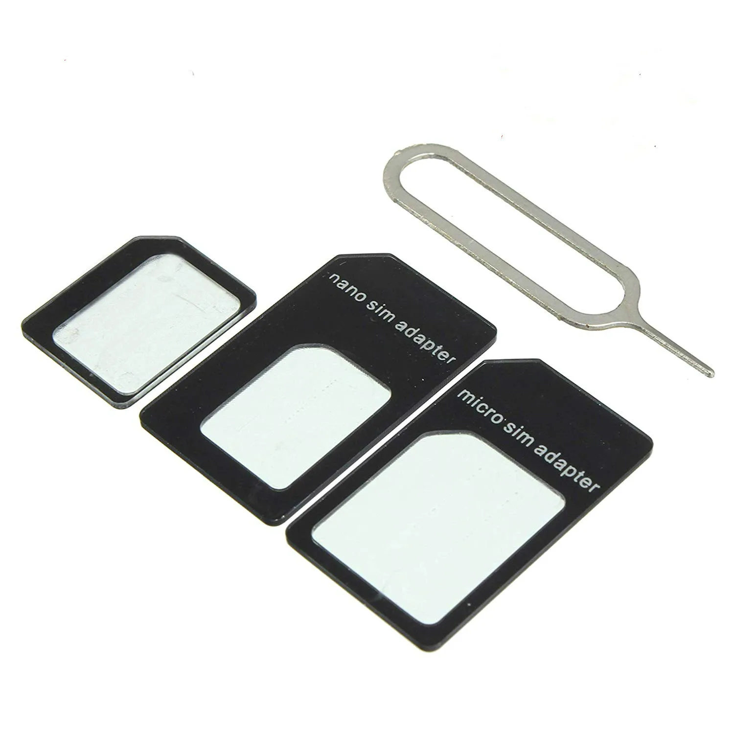 SIM Card Adapter 4 in 1 Nano Micro SIM Adapters Standard SIM Card Adapters Eject Pin
SIM Card Adapter 4 in 1 Nano Micro SIM Adapters Standard SIM Card Adapters Eject Pin