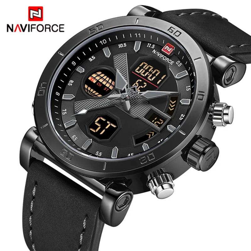 NAVIFORCE TOP Luxury Brand Sport Watches Men Leather Waterproof Army Military Digital Quartz Analog Wrist Watch Man Clock
NAVIFORCE TOP Luxury Brand Sport Watches Men Leather Waterproof Army Military Digital Quartz Analog Wrist Watch Man Clock