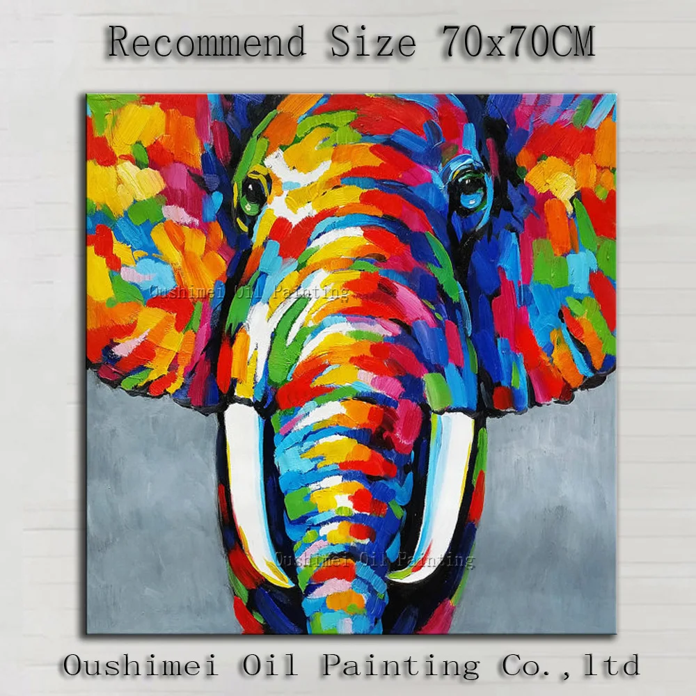 High Quality Modern Knife Animal Oil Painting Handmade Colorful Elephant Oil Painting On Canvas For Living Room Picture Art
High Quality Modern Knife Animal Oil Painting Handmade Colorful Elephant Oil Painting On Canvas For Living Room Picture Art