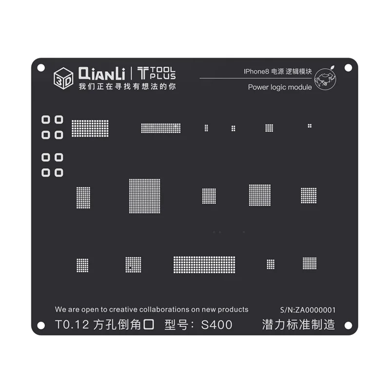 QIANLI TOOLPLUS 3D power logic module bga reballing tin plant mesh IBLACK black stencil for iphone 5 6 6s 7 8 repair
QIANLI TOOLPLUS 3D power logic module bga reballing tin plant mesh IBLACK black stencil for iphone 5 6 6s 7 8 repair