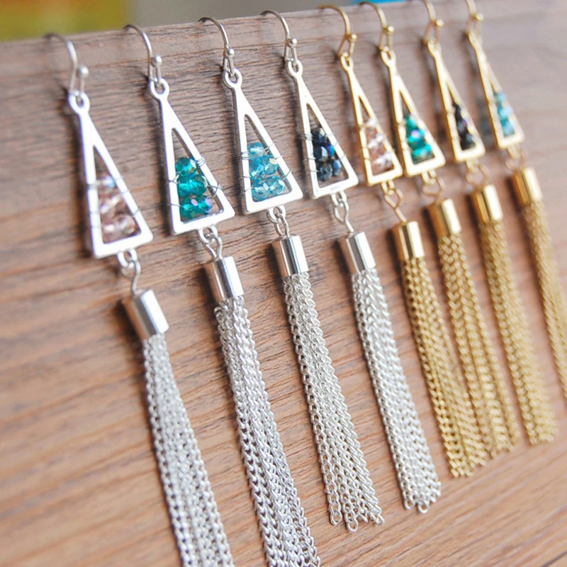 2018 new listing export new tassels hand-wound crystal simple temperament earrings female 8 color optional
2018 new listing export new tassels hand-wound crystal simple temperament earrings female 8 color optional