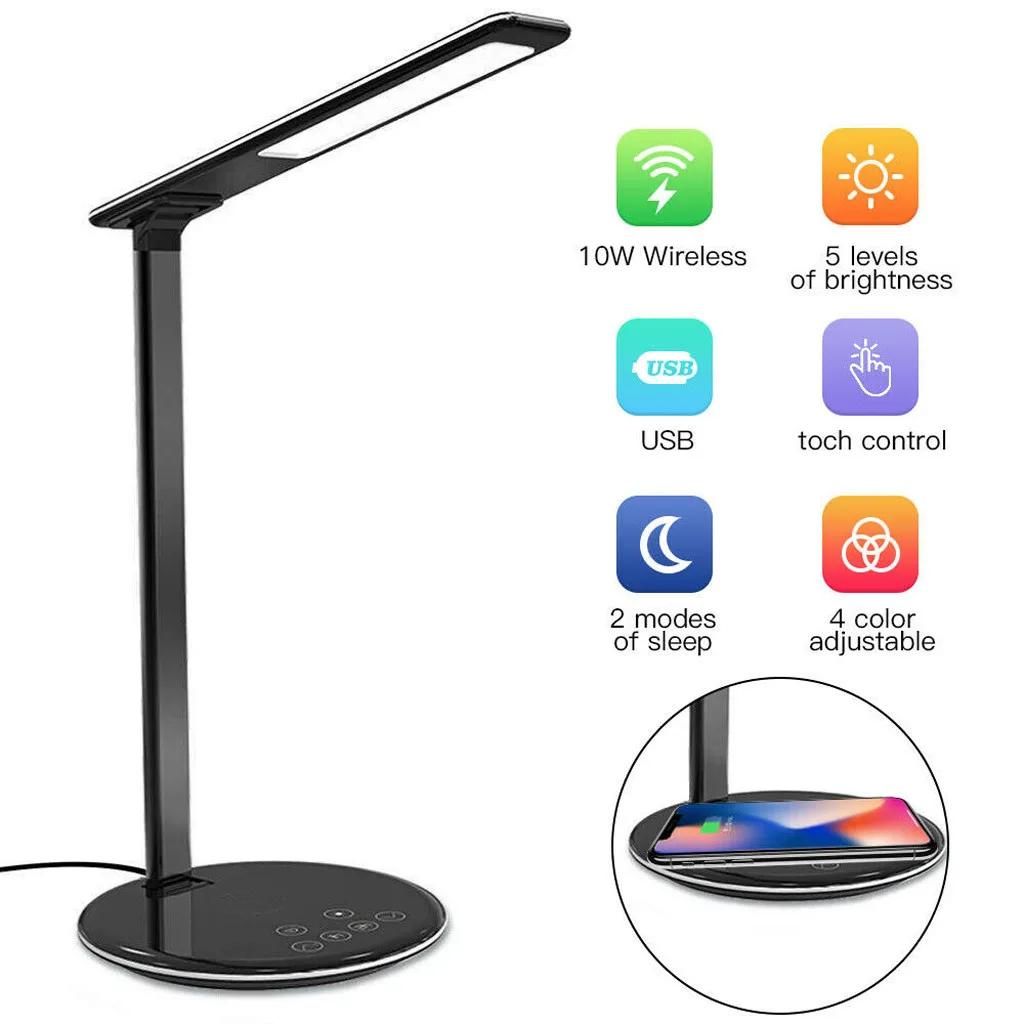 Techhole Reading Light Fast Phone Wireless Charger LED Desk Lamp USB Port Folding Reading Lamp Dimmer Control Light + Charger
Techhole Reading Light Fast Phone Wireless Charger LED Desk Lamp USB Port Folding Reading Lamp Dimmer Control Light + Charger
