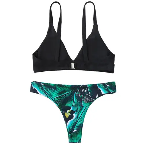 Two-Pieces Women Leaves Printed Bikini Set Bandage Swimsuit Swimwear Push-up Padded Bra Bathing Suit Beachwear
Two-Pieces Women Leaves Printed Bikini Set Bandage Swimsuit Swimwear Push-up Padded Bra Bathing Suit Beachwear