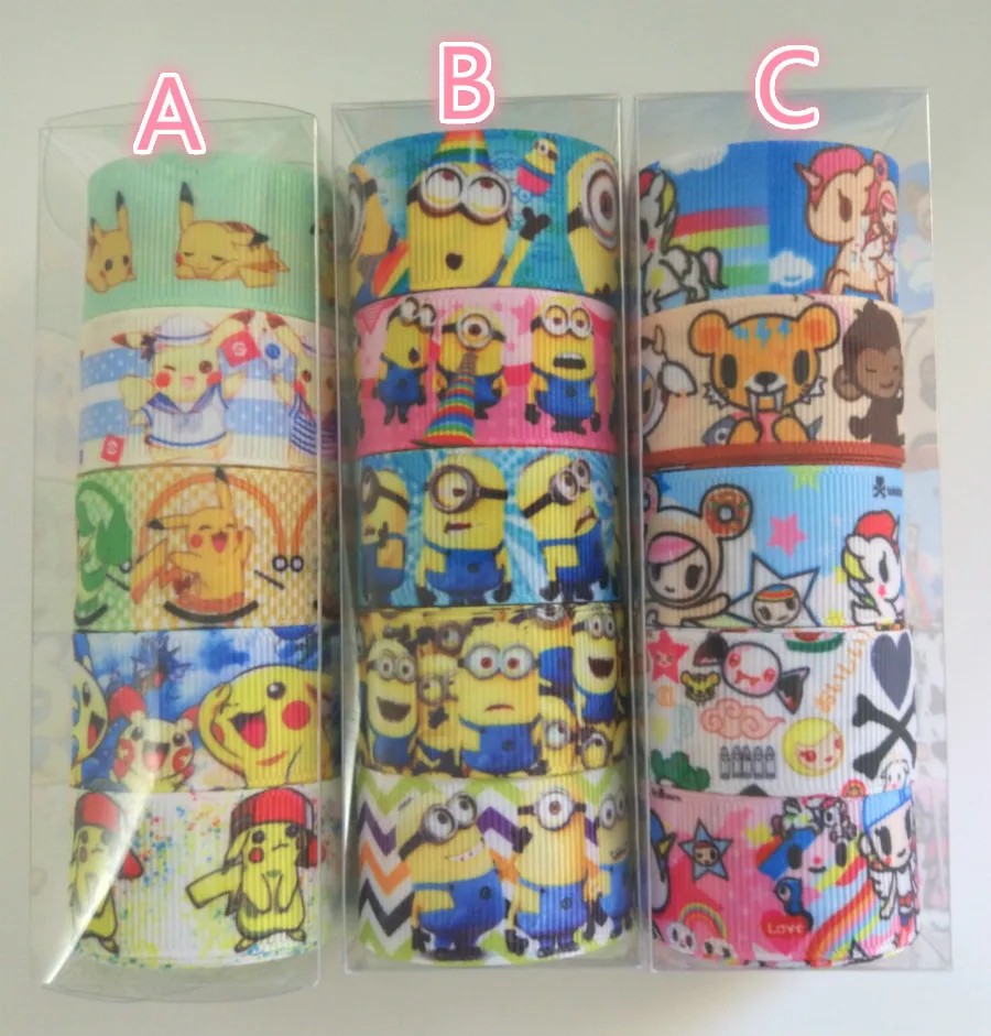 NEW Fixed set 7/8"22mm cartoon printed grosgrain ribbon pikachu,tokidoki tape,15 yards mixed 5 style,each 3 yards
NEW Fixed set 7/8"22mm cartoon printed grosgrain ribbon pikachu,tokidoki tape,15 yards mixed 5 style,each 3 yards