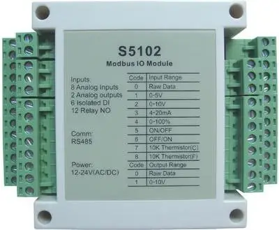 8AI 2AO 6DI 12DO DAQ Module 12-bit analog data acquisition module RS485 Modbus 0-10V 4-20mA NTC Relay
8AI 2AO 6DI 12DO DAQ Module 12-bit analog data acquisition module RS485 Modbus 0-10V 4-20mA NTC Relay