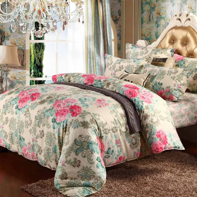 Home Textile Bedding Set 4pcs Colorful High Quality Flowers Duvet Cover Set Bed Sheet Pillowcase King/Queen/Twin Size BS77-1
Home Textile Bedding Set 4pcs Colorful High Quality Flowers Duvet Cover Set Bed Sheet Pillowcase King/Queen/Twin Size BS77-1