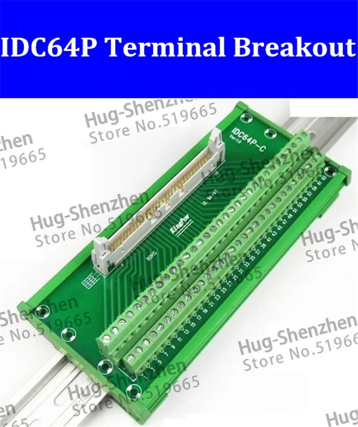 IDC64P IDC 64 Pin Male Connector to 64P Terminal Block Breakout Board Adapter PLC Relay Terminals DIN Rail Mounting--1pcs/lot
IDC64P IDC 64 Pin Male Connector to 64P Terminal Block Breakout Board Adapter PLC Relay Terminals DIN Rail Mounting--1pcs/lot