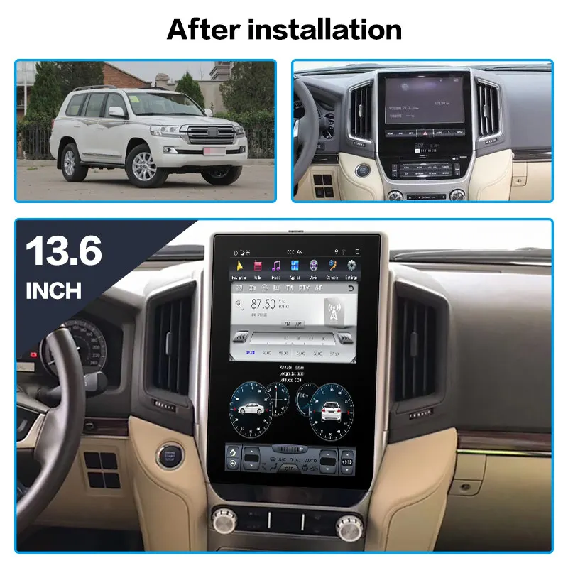 13 6 ''Tesla style Android GPS навигация автомобильный DVD-плеер для Toyota Land Cruiser LC200 2016-2018