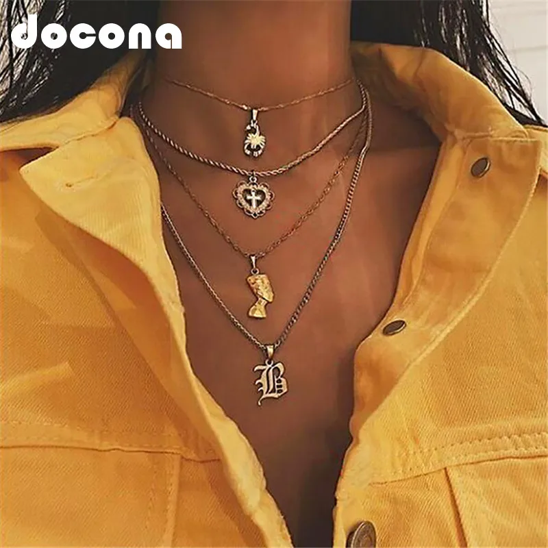 docona Bohemian Gold Color Scorpion Heart Letter Multilayer Necklace for Women Avatar Long Chains Pendant Necklaces Collars 6870
docona Bohemian Gold Color Scorpion Heart Letter Multilayer Necklace for Women Avatar Long Chains Pendant Necklaces Collars 6870