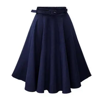 Women High Waist Long Section Denim With Belt Casual Elegant Versatile Loose Half-length Cowboy Skirt 
Women High Waist Long Section Denim With Belt Casual Elegant Versatile Loose Half-length Cowboy Skirt