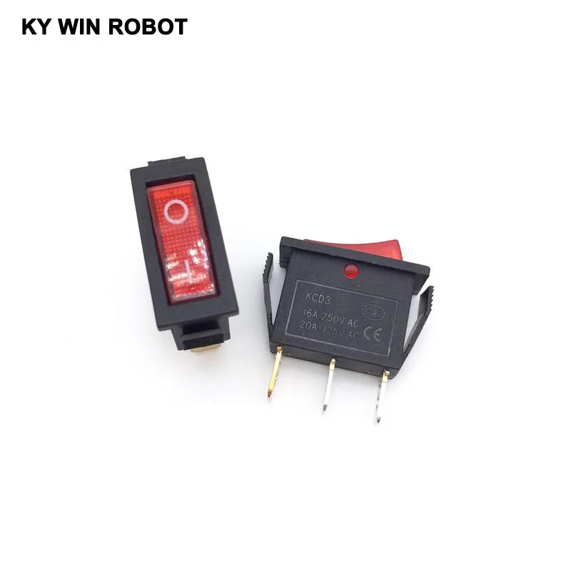 5Pcs/Lot KCD3 AC 250V 16A / AC 125V 20A 3 Pin Red Button Light Rocker Switch Rocker Power Switch ON/OFF 13mm*30mm
5Pcs/Lot KCD3 AC 250V 16A / AC 125V 20A 3 Pin Red Button Light Rocker Switch Rocker Power Switch ON/OFF 13mm*30mm