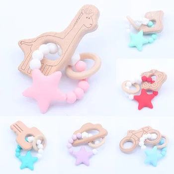 Baby Teethers Newborn Teething Toys BPA Free Star Pattern Soft Silicone Teethers with Wood Bottle Shape Toy New
Baby Teethers Newborn Teething Toys BPA Free Star Pattern Soft Silicone Teethers with Wood Bottle Shape Toy New