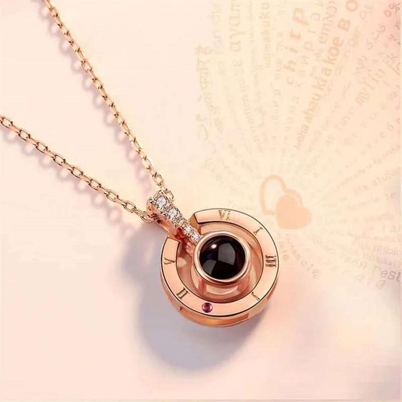 1PC One hundred language projection necklace time clock love x necklace couple birthday gift
1PC One hundred language projection necklace time clock love x necklace couple birthday gift