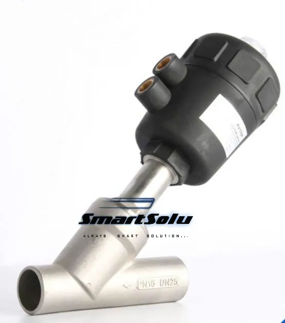 1/2" 2/2 Way single acting angle seat valve normally closed pneumatic angle seat valve 50mm actuator