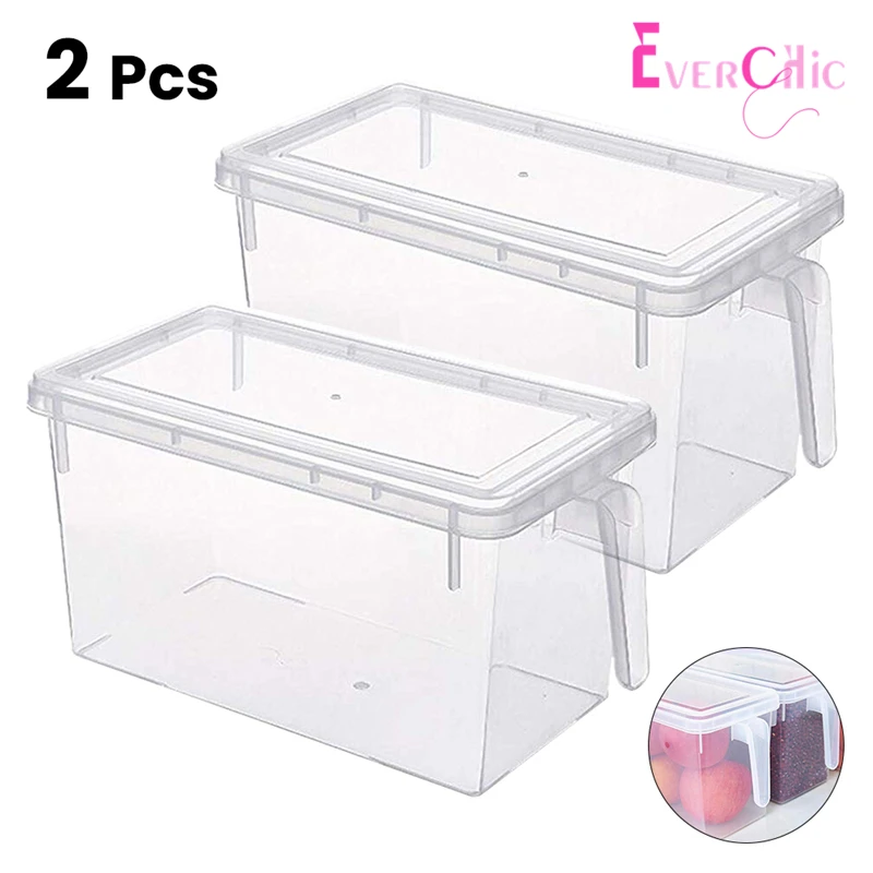 2PC Plastic Storage Containers Square Handle Food Storage Organizer Boxes with Lids for Refrigerator Fridge Cabinet Desk
2PC Plastic Storage Containers Square Handle Food Storage Organizer Boxes with Lids for Refrigerator Fridge Cabinet Desk