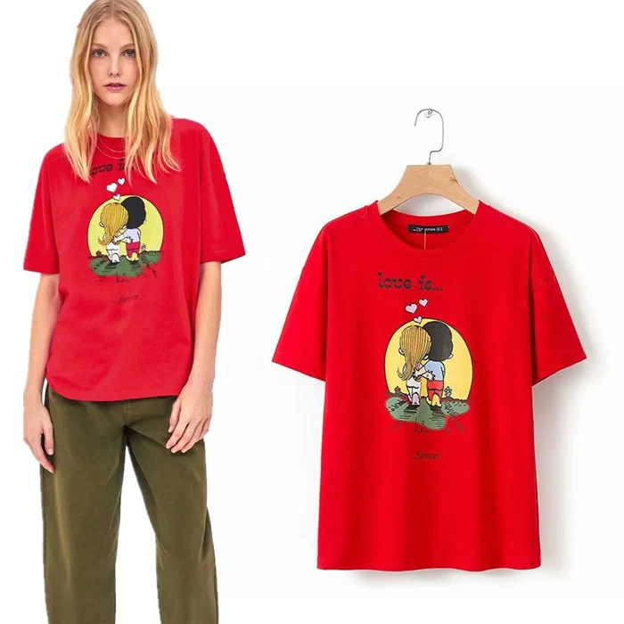Summer 2019 Red T Shirt Women Clothes Print Clothes Graphic Shirt Fashion Cartton Regular tops Streetwear Plus Size Cotton Tee
Summer 2019 Red T Shirt Women Clothes Print Clothes Graphic Shirt Fashion Cartton Regular tops Streetwear Plus Size Cotton Tee