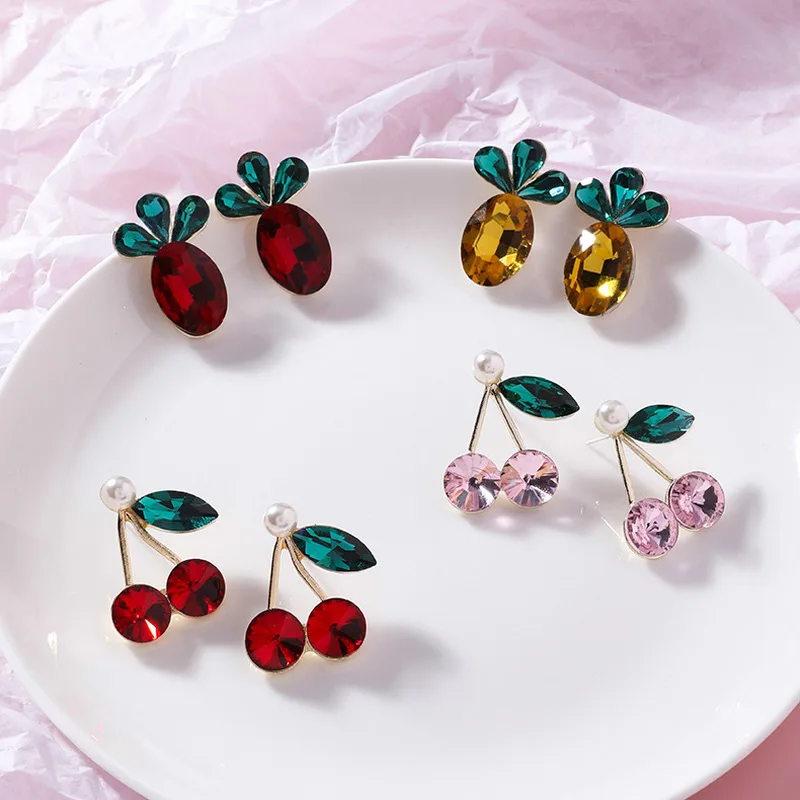 2019 new Korea Earring Imitated Gem Crystal Pineapple Cherry Fruit Cute Drop Earrings for Girl Women Fashion Jewelry Accessories
2019 new Korea Earring Imitated Gem Crystal Pineapple Cherry Fruit Cute Drop Earrings for Girl Women Fashion Jewelry Accessories