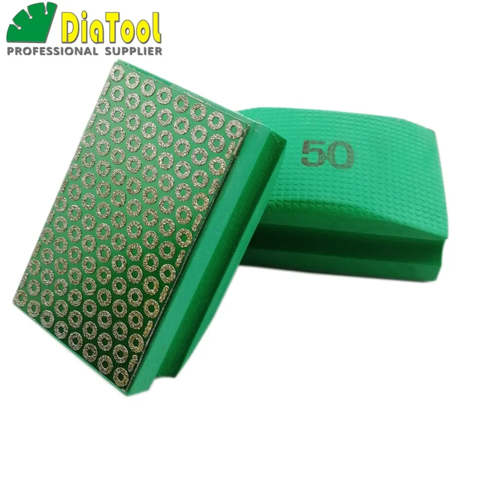 DIATOOL 2pcs Electroplated Diamond Hand Pad 90X55MM Grit #50 Foam-backed Grinding Pads Polishing Block For Marble Granite
DIATOOL 2pcs Electroplated Diamond Hand Pad 90X55MM Grit #50 Foam-backed Grinding Pads Polishing Block For Marble Granite
