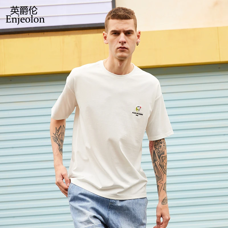 Enjeolon 2019 Fashion Summer T shirt Men Short Sleeved O-neck Casual Cotton Print Top Tee Shirt Plus Size T7380
Enjeolon 2019 Fashion Summer T shirt Men Short Sleeved O-neck Casual Cotton Print Top Tee Shirt Plus Size T7380