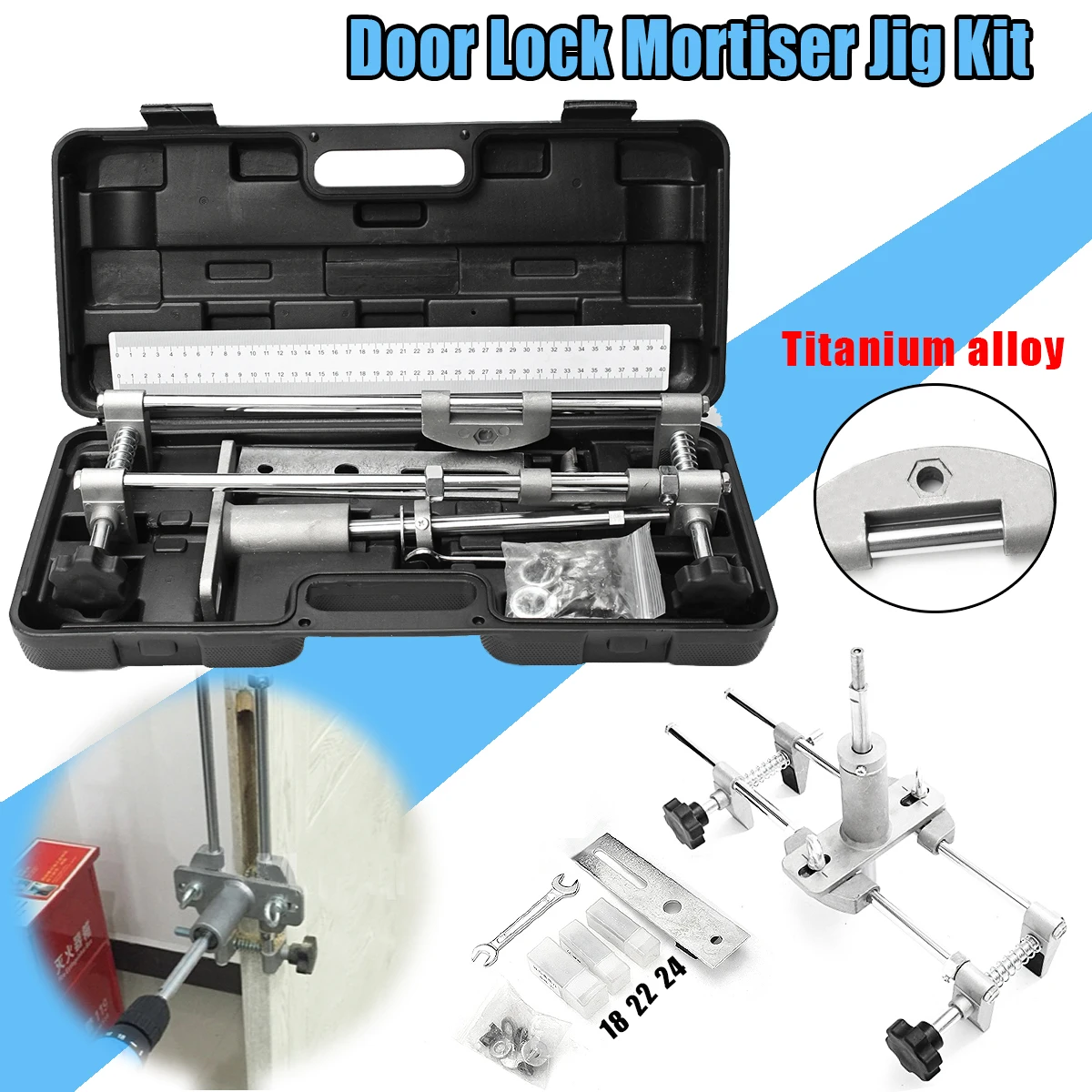 Titanium Alloy Mortice Door Fitting Jig Lock Mortiser DBB Key JIG1 With 3Cutters
Titanium Alloy Mortice Door Fitting Jig Lock Mortiser DBB Key JIG1 With 3Cutters