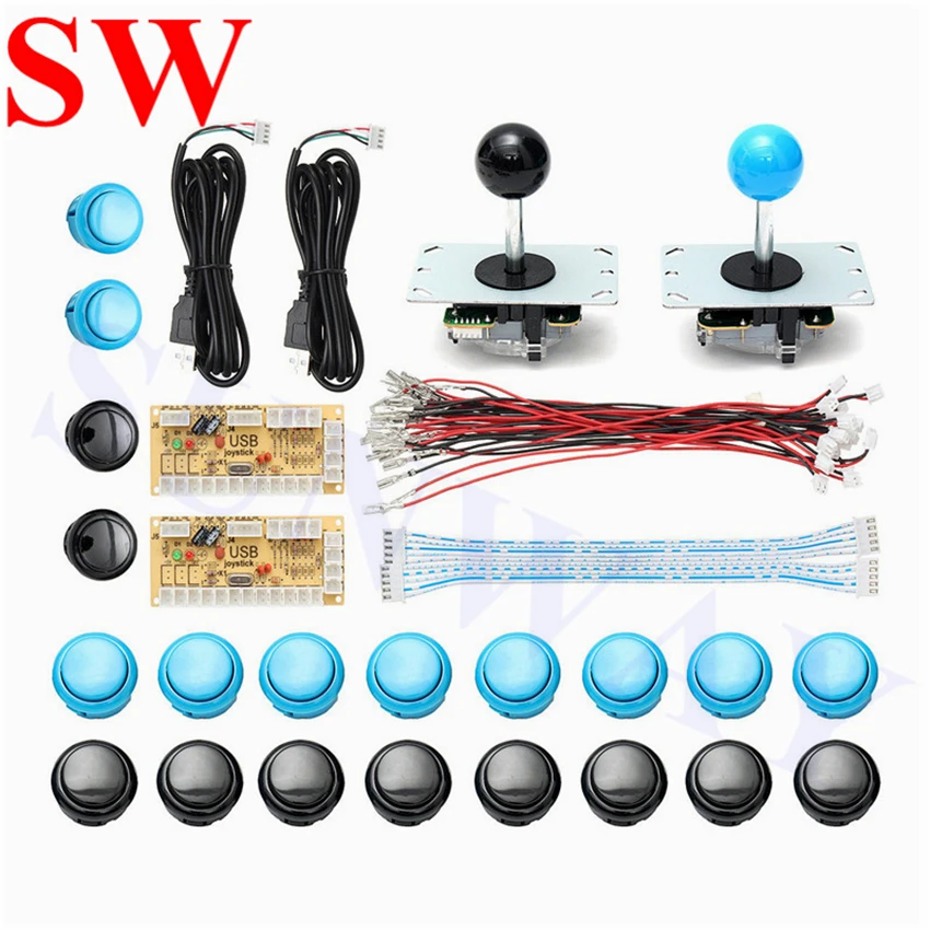 2 Player DIY Kit USB cable to PC joystick button encoder plate arcade joystick Game handle set kits MAME Multicade Arcade parts
2 Player DIY Kit USB cable to PC joystick button encoder plate arcade joystick Game handle set kits MAME Multicade Arcade parts