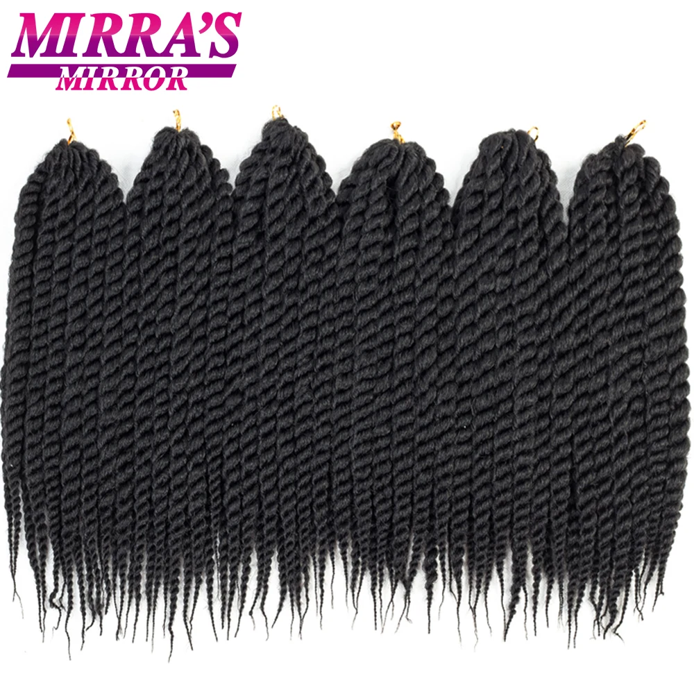 

Mirra's Mirror Havana Mambo Twist Hair 12" 18"22" Crochet Braids Black Brown Senegalese Synthetic Braiding Hair 12 Roots/pack