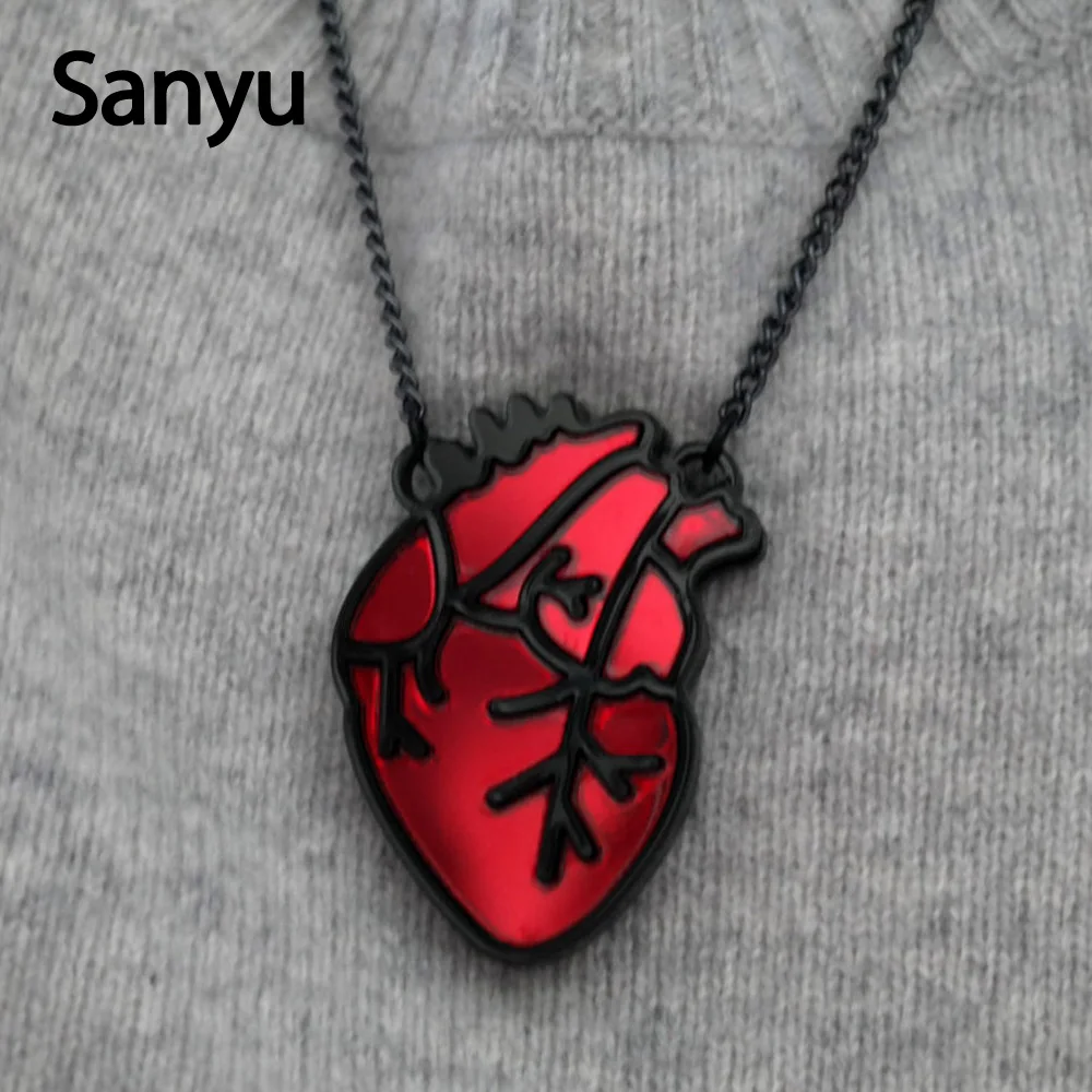 Exaggerated Cool Punk Red Heart Shape Acrylic Pendant Necklace Personalized Creative Black Chain Heart Necklace Unisex Jewelry
Exaggerated Cool Punk Red Heart Shape Acrylic Pendant Necklace Personalized Creative Black Chain Heart Necklace Unisex Jewelry