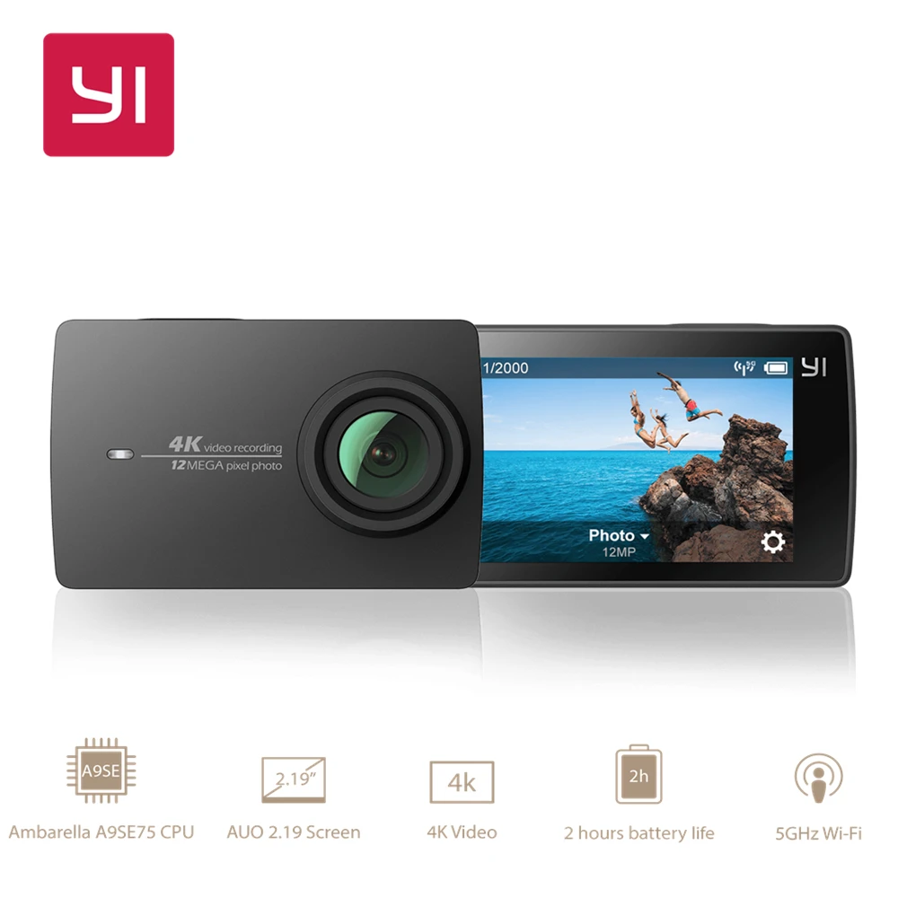 

YI 4K Action and Sports Camera 4K/30fps Video 12MP Raw Image with EIS Live Stream Voice Control International Version
