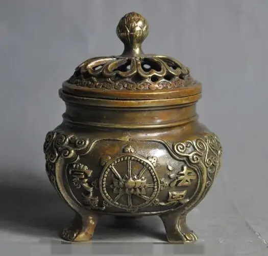 S01930 5" marked chinese fane buddhism bronze Lotus statue joss incense burner Censer B0403
S01930 5" marked chinese fane buddhism bronze Lotus statue joss incense burner Censer B0403