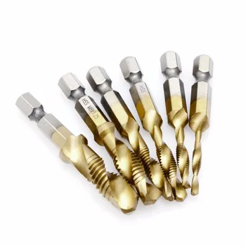 6 x Hex Shank M3-M10 Titanium Plated HSS Hand Screw Thread Metric Tap Drill Bits
6 x Hex Shank M3-M10 Titanium Plated HSS Hand Screw Thread Metric Tap Drill Bits