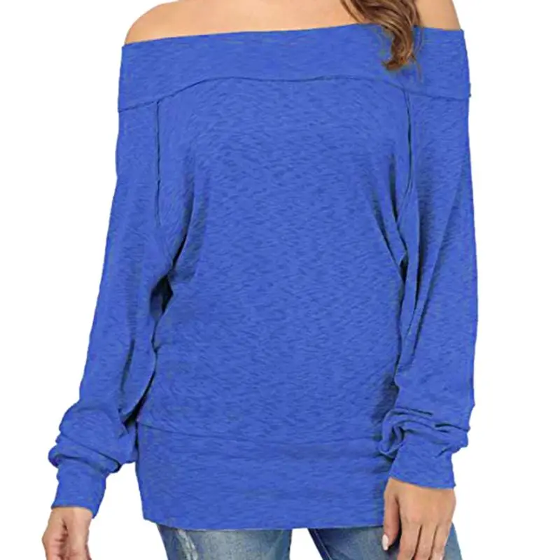 Womens Spring Autumn Long Batwing Sleeves Shirt Sexy Off Shoulder Solid Color Loose Pullover Tops Ruched Pleated Jumper Plus Siz
Womens Spring Autumn Long Batwing Sleeves Shirt Sexy Off Shoulder Solid Color Loose Pullover Tops Ruched Pleated Jumper Plus Siz