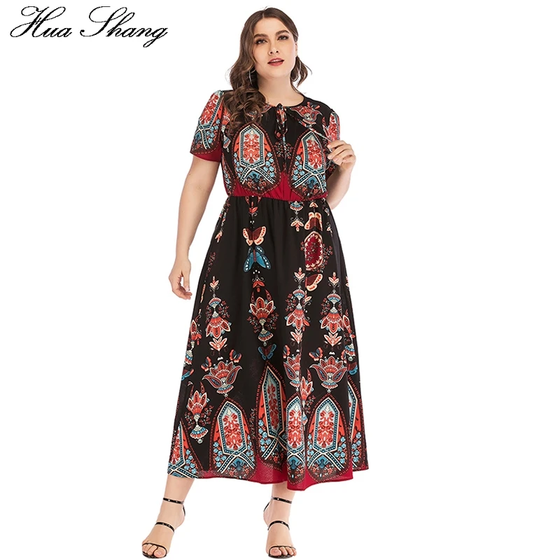 Summer Dress Plus Size 5XL Women O Neck Short Sleeve Retro Floral Print Bohemian Beach Dress Tunic High Waist Maxi Long Dresses
Summer Dress Plus Size 5XL Women O Neck Short Sleeve Retro Floral Print Bohemian Beach Dress Tunic High Waist Maxi Long Dresses