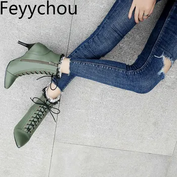 Women Boots Autumn Winter High Heel Warm Pu Pointed Toe Zipper Lace Up Mid-calf Chelsea Shoe 2018 Sexy Fashion Black Size 34-48
Women Boots Autumn Winter High Heel Warm Pu Pointed Toe Zipper Lace Up Mid-calf Chelsea Shoe 2018 Sexy Fashion Black Size 34-48