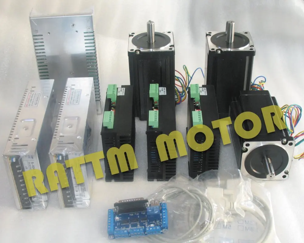 3Axis Nema34 116mm 5A 1230oz-in Stepper Motor Dual shaft & CW8060 driver 6A/80VDC 256 Microstep & 5Axis interface board CNC Kit
3Axis Nema34 116mm 5A 1230oz-in Stepper Motor Dual shaft & CW8060 driver 6A/80VDC 256 Microstep & 5Axis interface board CNC Kit