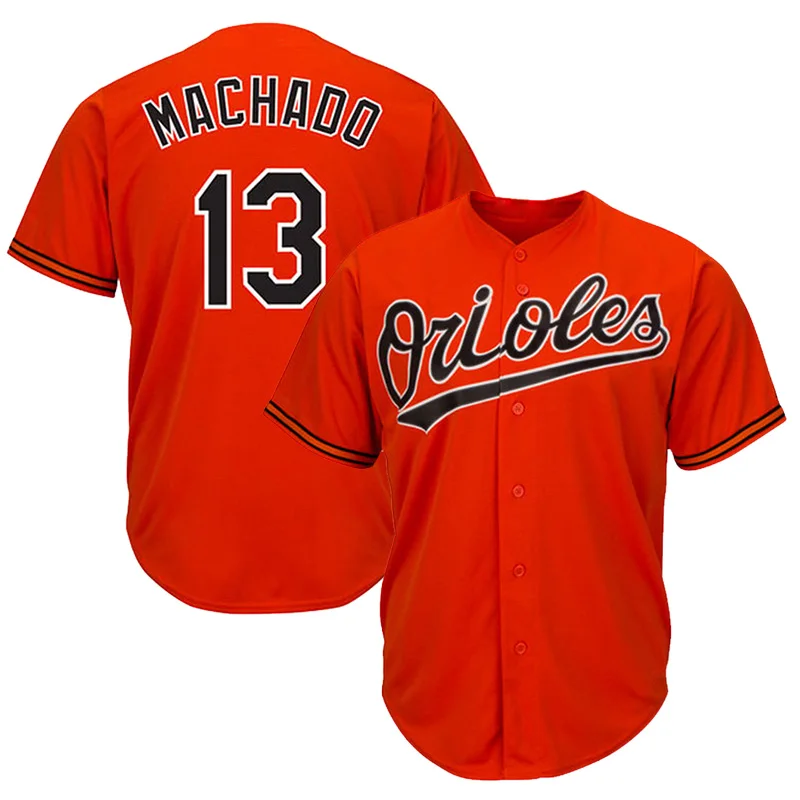 Embroidery Logos Men's Manny Machado #13 Majestic Orange Alternate Cool Base Player Jersey Cheap wholesale Free Shipping | Спорт и