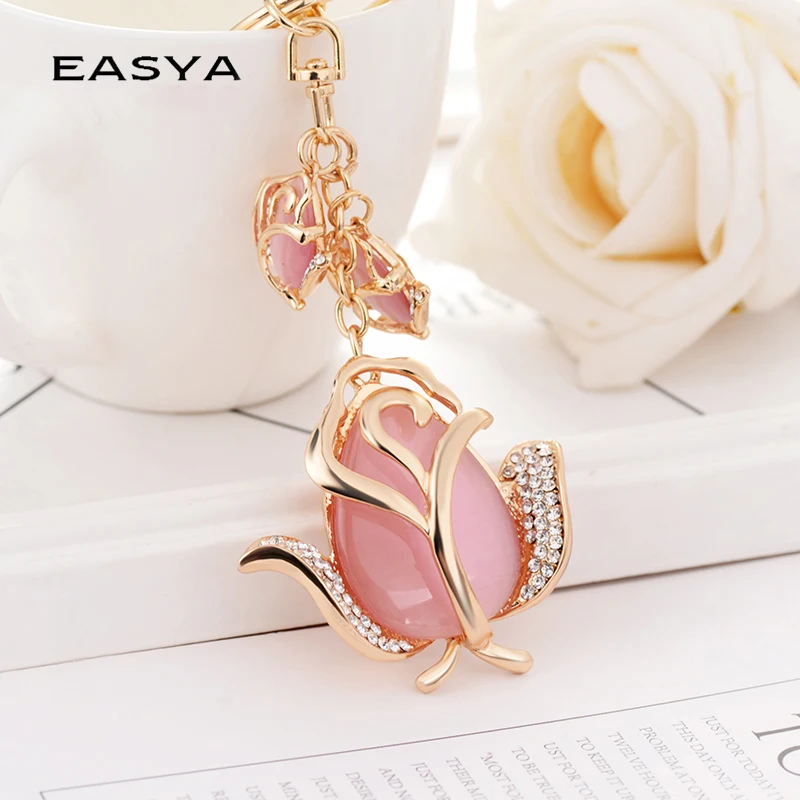 EASYA Big Rhinestone Rose Flower Keychain Key Finder Chaveiro New Fashion Crystal Tulip Key Chain Bag Charm For Women
EASYA Big Rhinestone Rose Flower Keychain Key Finder Chaveiro New Fashion Crystal Tulip Key Chain Bag Charm For Women