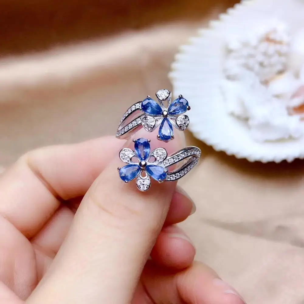 flower style classic natural blue Sapphire ring for women jewelry real 925 silver adjustable size party gift lucky birthstone
flower style classic natural blue Sapphire ring for women jewelry real 925 silver adjustable size party gift lucky birthstone