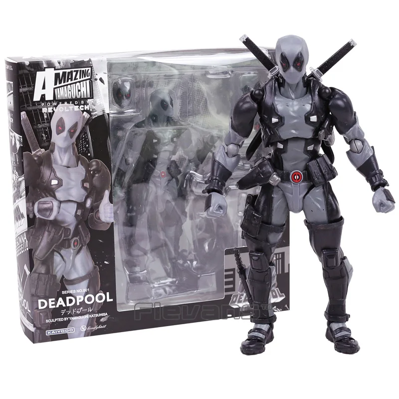 Revoltech Series NO.001 Deadpool Gray Color Ver. PVC Action Figure Collectible Model Toy 15cm