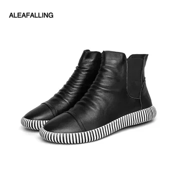 Aleafalling Women Ankle Boots Genuine Leather Woman Boots Round Toe Elastic Open Shoes Female Footwear Cow Softable Sole WBT166
Aleafalling Women Ankle Boots Genuine Leather Woman Boots Round Toe Elastic Open Shoes Female Footwear Cow Softable Sole WBT166