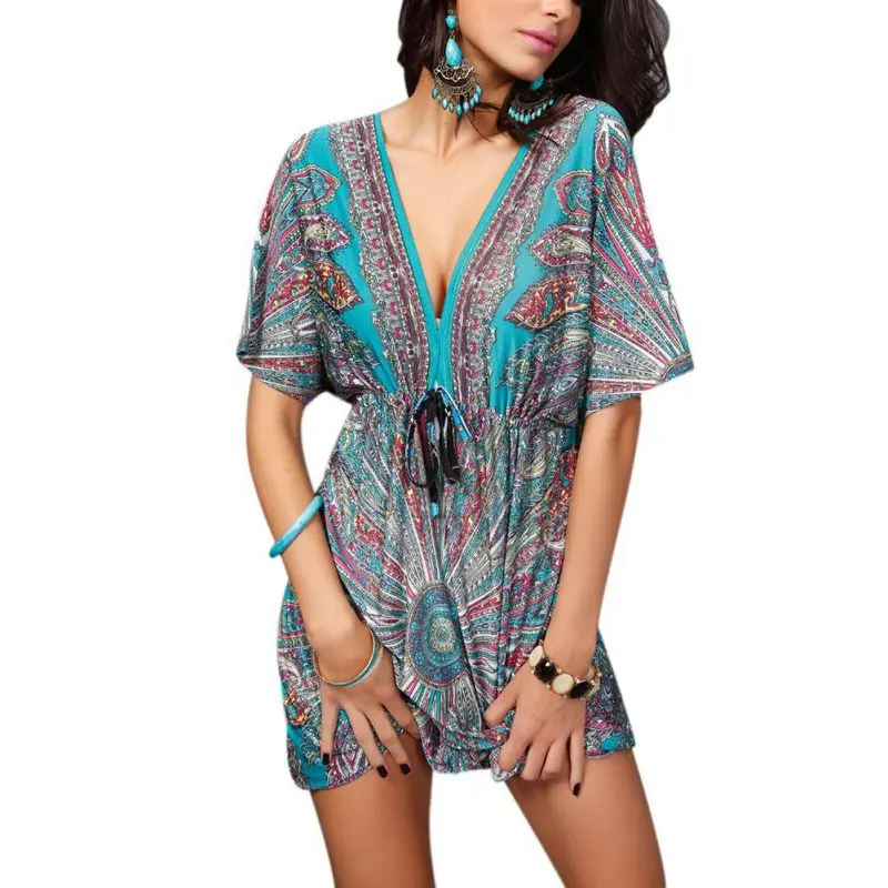 2018 Summer Women Dress Sexy Loose Sundresses Deep V Neck Dashiki Print Tunic Beach Dresses Big Size 2XL Woman SunDress Robe new
2018 Summer Women Dress Sexy Loose Sundresses Deep V Neck Dashiki Print Tunic Beach Dresses Big Size 2XL Woman SunDress Robe new