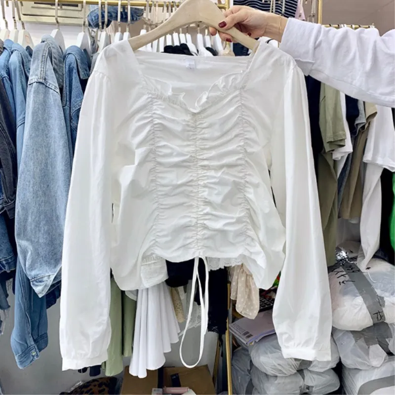 2019 New Elegant Women T-shirts Women's Casual Fashion White Long-sleeved T-shirts Ruffles Solid Puff Sleeve
2019 New Elegant Women T-shirts Women's Casual Fashion White Long-sleeved T-shirts Ruffles Solid Puff Sleeve