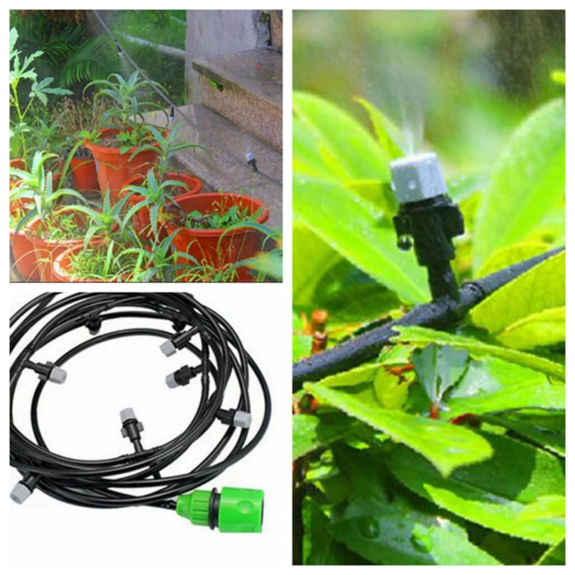 10m Garden Hose Micro Irrigation System Garden Flower Watering Sprinkler Kits Spray Cooling System 12pcs Atomizing Nozzles
10m Garden Hose Micro Irrigation System Garden Flower Watering Sprinkler Kits Spray Cooling System 12pcs Atomizing Nozzles