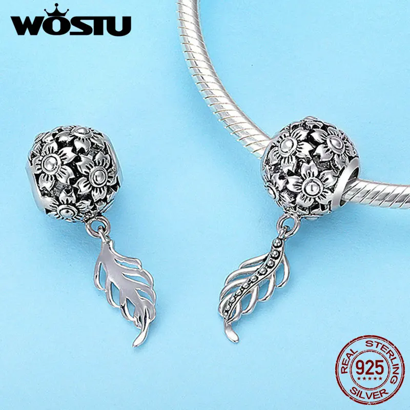 WOSTU Real 925 Sterling Silver Vintage Flower & Leaves Pendant Charm fit Beads Bracelet Necklace DIY Jewelry Fashion Gift BKC715
WOSTU Real 925 Sterling Silver Vintage Flower & Leaves Pendant Charm fit Beads Bracelet Necklace DIY Jewelry Fashion Gift BKC715